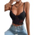 thumbnail image 4 of VISgogo mujeres encaje malla perspectiva camisola pestañas cuello en V sin mangas Sling Tank Tops club nocturno espalda descubierta chaleco VISgogo  moda, 4 of 9