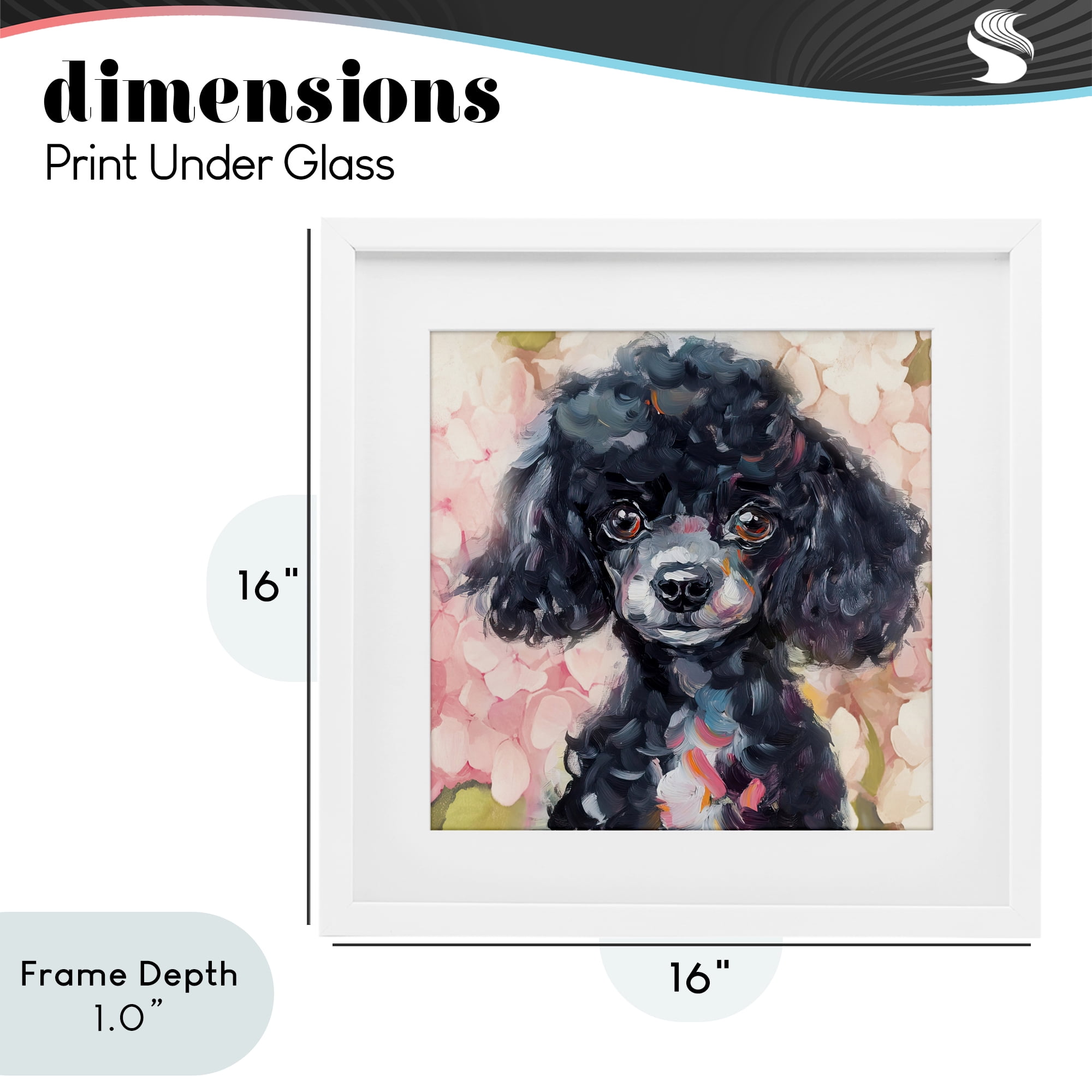 Stupell Industries Little Black Poodle White Framed Print Under Glass, design by Tina LeCour