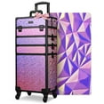 thumbnail image 1 of Byootique Mermaid Pink 4in1 Rolling Makeup Train Case Cosmetic Organizer Wheel, 1 of 11
