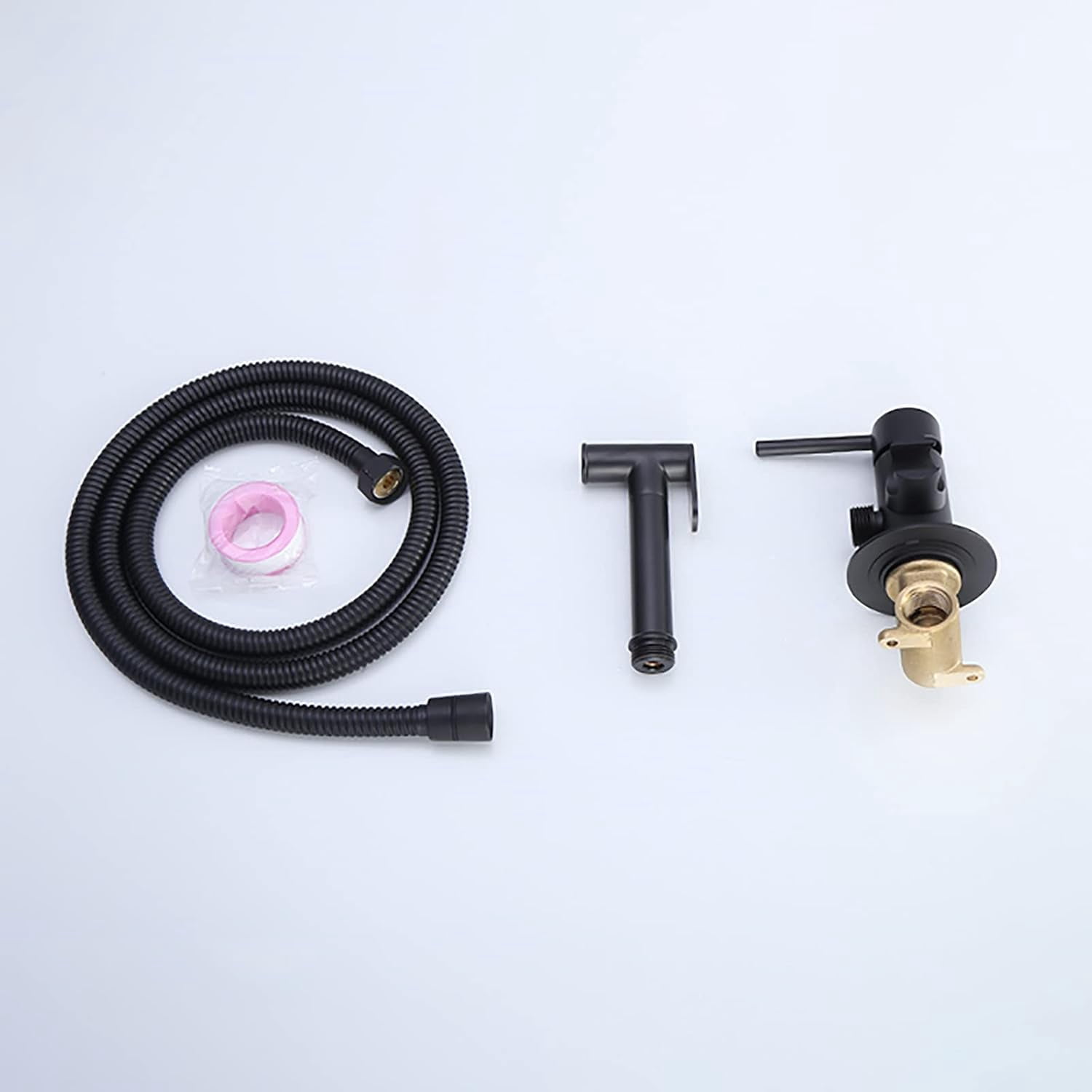 Black Handheld Bidet Sprayer for Toilet, Brass Bathroom Cloth Diaper Sprayer Set with Cold and Hot Water, Wall Mounted Toilet Bidet Sprayer Kit for Feminine Hygiene, Bathing Pets