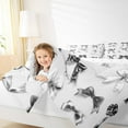 thumbnail image 4 of Manfei Cartoon Ribbon Comforter Sets Full Size, Princess Grey Bow Comforters & Duvets, Cute Bowknot Reversible Bedding Full Comforter Set, Breathable Room Decorative, 3pcs, 4 of 8