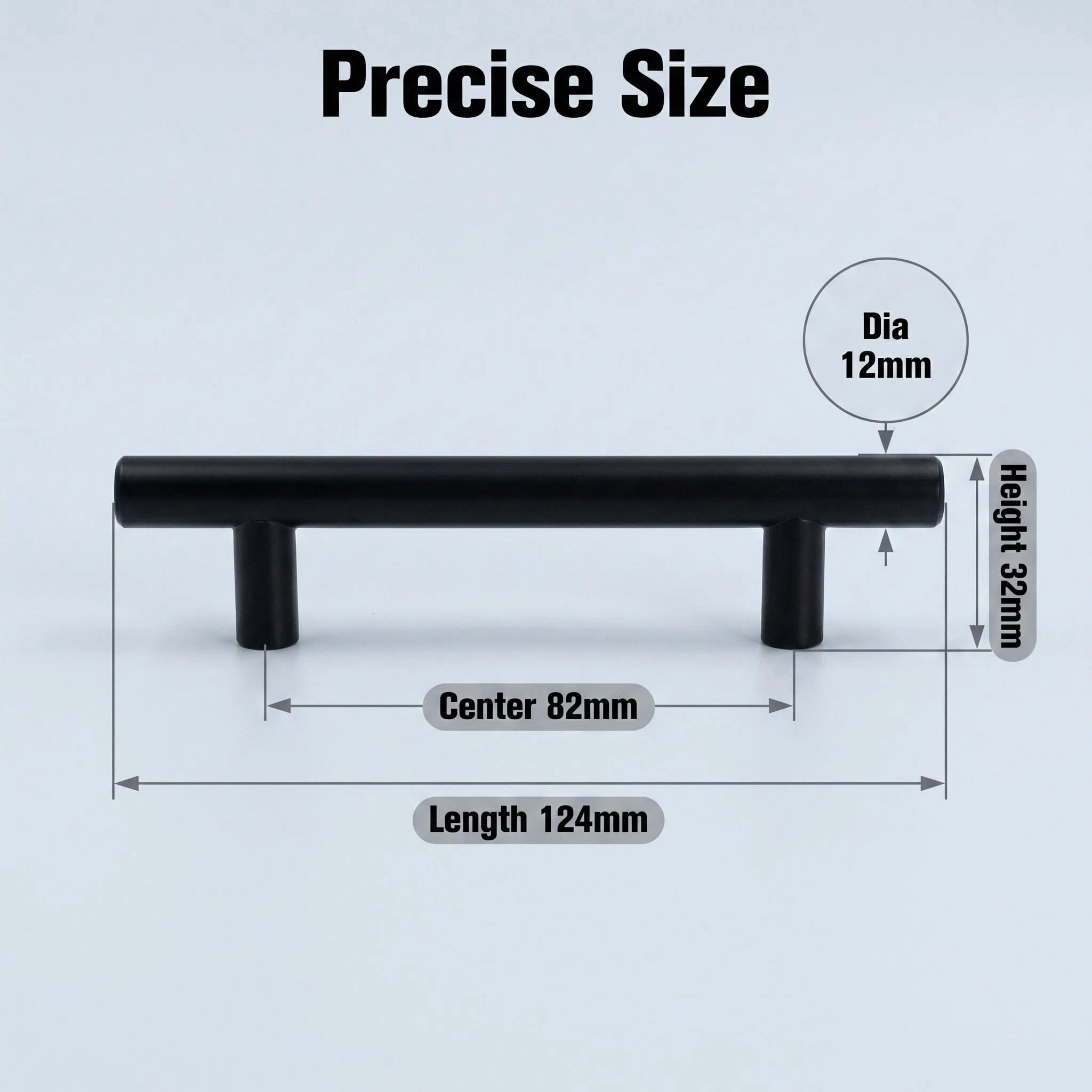 Fitviso 10 Pack 3-1/4 inch (Center to Center) Matte Black Cabinet Pulls