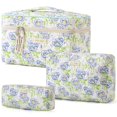 thumbnail image 1 of Bolsa de maquillaje HBSelect acolchada de algodón para viajes, 3 unidades, para mujeres y niñas, 1 of 7