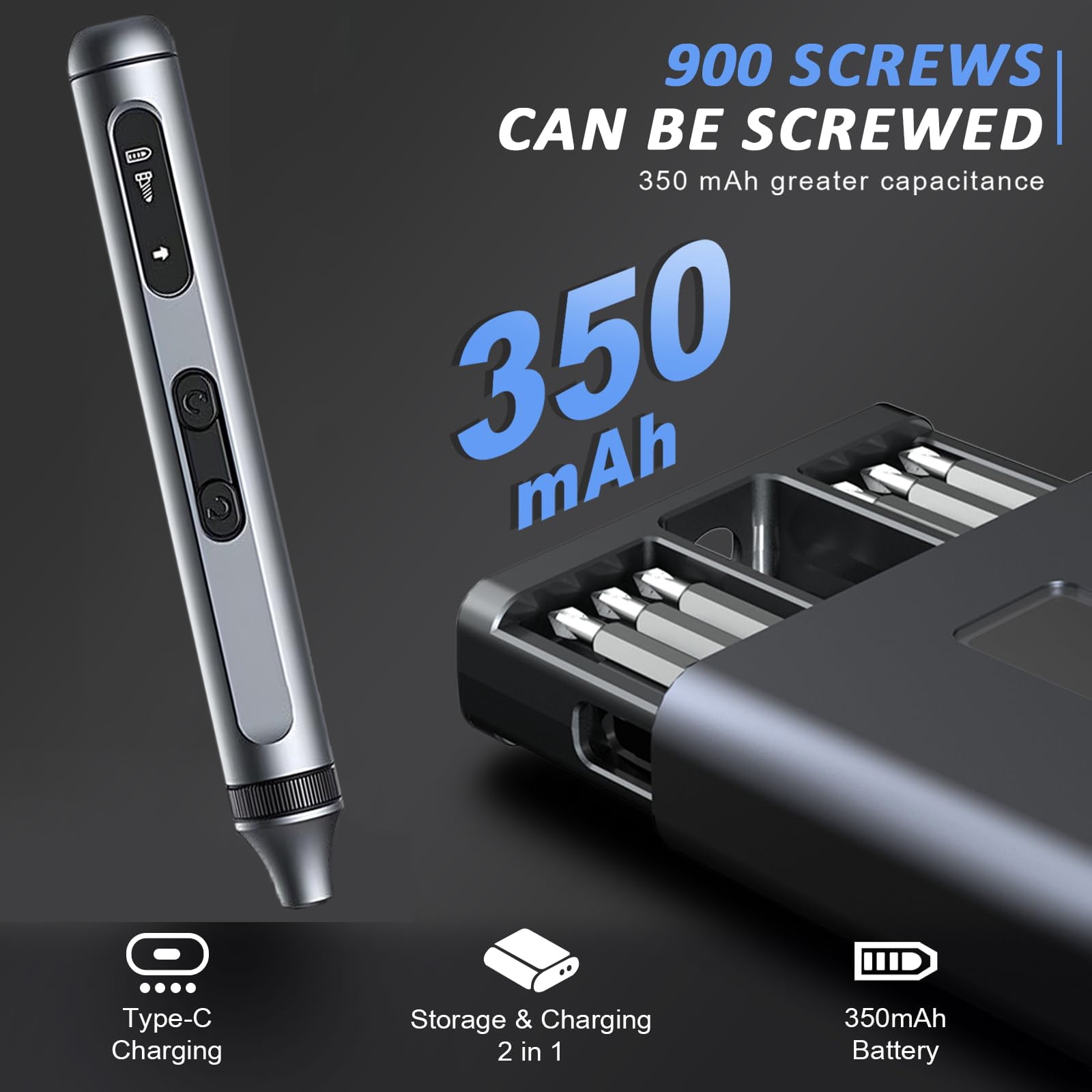 Mini Electric Screwdriver, 50 in 1 Electric Screwdriver Kit with 48 Magnetic Bits, S2 Precision Bits, LED Light, Small Magnetic Professional Repair Tool Kit for Eyeglass, Watch, PC, Laptop, Phone