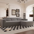 thumbnail image 3 of 109'' Modern Modular Sectional Sofa, Teddy Fabric L Shaped Couch, 3 Seat Corner Sofa Couch, Modern Upholstered Couch with Chaise & Pillows for Living Room Apartment, No Assembly Required BN.3435, 3 of 15