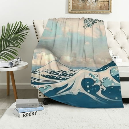 BCIIG Wave Ocean Sky Warm Lightweight Flannel Blanket Soft Fleece Throw Blanket for All Seasons Sofa Decor Gifts Blanket 40x50in