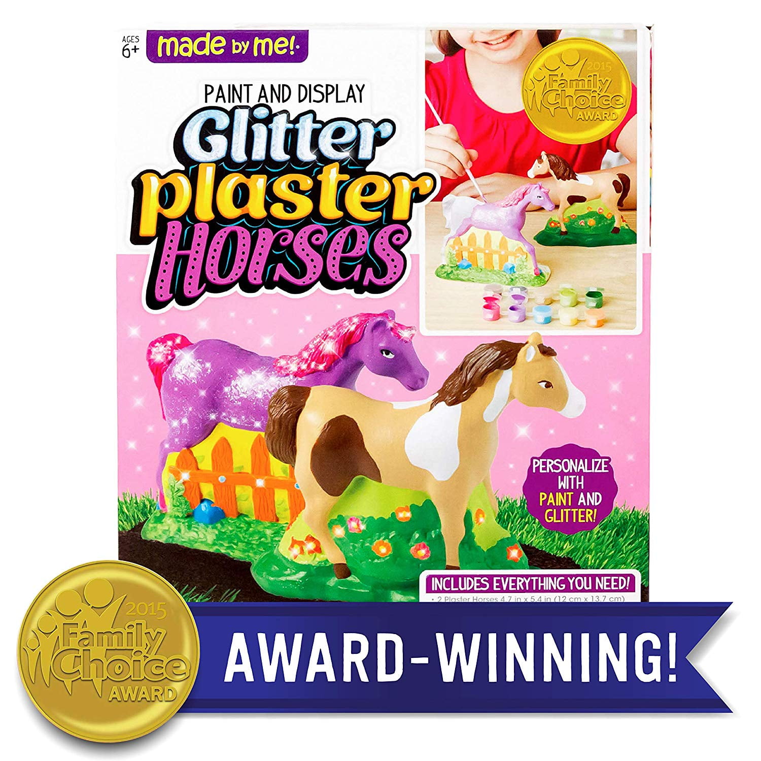 Paint & Display Glitter Plaster Horses by Horizon Group USA, With the
