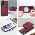 thumbnail image 4 of Decase for Samsung Galaxy S21 Flip PU Leather Back Cover with 2-in-1 Detachable Magnetic Wallet with 5 Card Slots Compatible Mag-Safe and RFlD Blocking Kickstand and Wireless Charging,Winered, 4 of 5