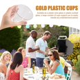 thumbnail image 2 of Gold Plastic Cups Clear Plastic Wine Glasses, for Party Cups 50Pcs, 2 of 5