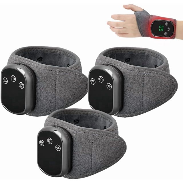 Triple Method Massager / 3-in-1 Foot Massager – Portable Wireless 3-in-1 Foot Massager, 3 Vibration Modes and Heat for Ankles and Wrists(Muñecas, 3Pcs)