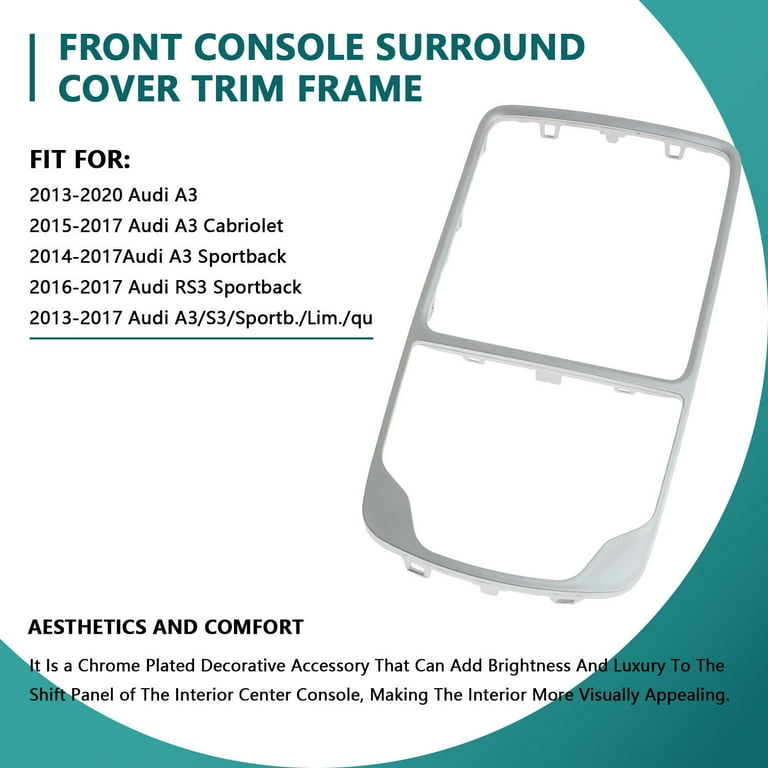 Silver MMI Console Surround Cover Trim Frame For Audi A3 S3 RS3 2013-2020 – ABS Plastic, Center Dash