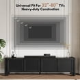 thumbnail image 3 of Furnibear 70" Modern TV Stands for 65 70 Inches TV, Media Console, Leather-Wrapped Door Panels TV Entertainment Center with Cabinet Storage for Bedroom Living Room,Black, 3 of 9