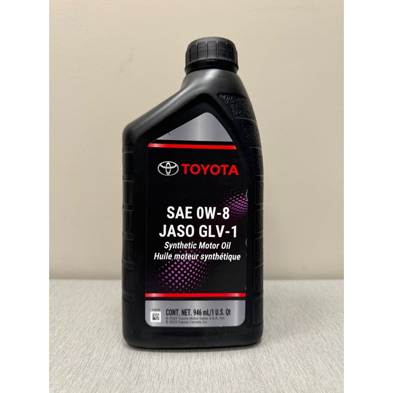Genuine Toyota/Lexus Synthetic Motor Oil SAE 0W-8 JASO GLV-1- 6