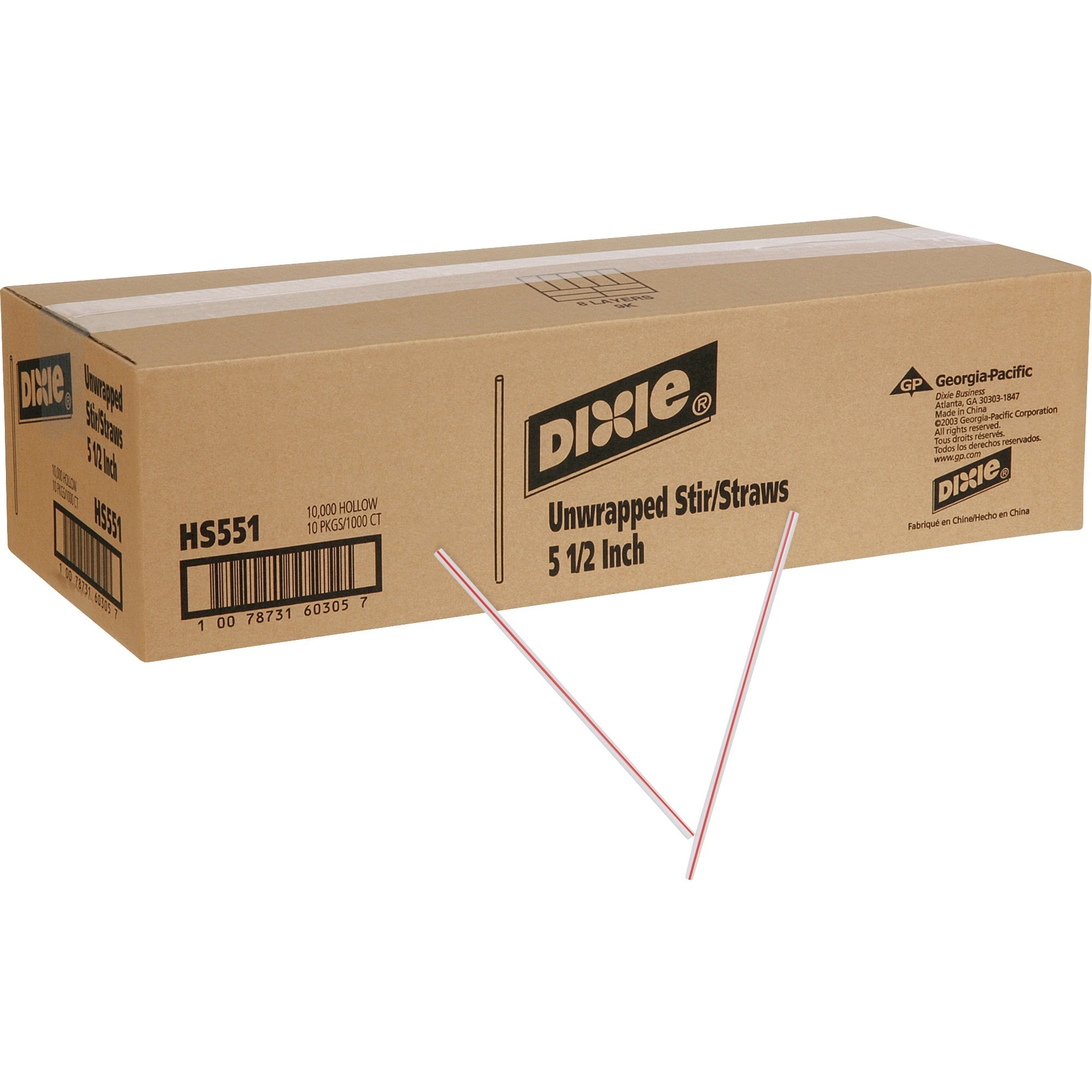 Dixie, DXEHS551, Plastic Stirrers by GP Pro, 1000 / Box, White