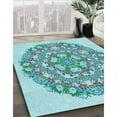 thumbnail image 3 of Ahgly Company Machine Washable Indoor Rectangle Transitional Tron Blue Area Rugs, 2' x 4', 3 of 7