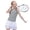 Grey, variant on Girls Sleeveless Polo Shirt, Kids V-Neck Collared Athletic Top, Breathable Solid Color Casual Tee for Tennis Sports Outdoor Daily Wear(,5-6 Years)