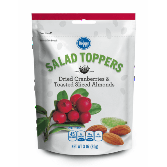 2X-KR Toasted Sliced Almonds & Dried Cranberry Salad Toppers - 3 oz