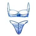 thumbnail image 1 of Gibobby Conjunto Lencería Tanga Y Bralette Steel Sexy Fashion Garter Nueva ropa de dormir Anillo Pijamas Ropa interior de encaje Lencería Íntimos(Azul, XL), 1 of 5