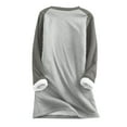 thumbnail image 4 of IYYVV Women's Winter Warm Sherpa Lined Sweatshirt Pullover Crewneck Long Sleeve Fleece Lined Thermal Shirts Loungewear Tops Gray 2XL, 4 of 4