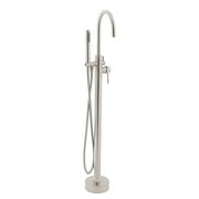 AKDY Stand Alone Tub Filler with Floor Mount  Freestanding 45 in Tub Faucet  Single Handle Brush Nickel Shower  Easy Installation