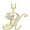Yellow, variant on 14K White Gold Finish Round Cut White Diamond 925 Sterling Silver Diamond Cute Elf Angele With X Initial Letter Pendant Necklace for Women