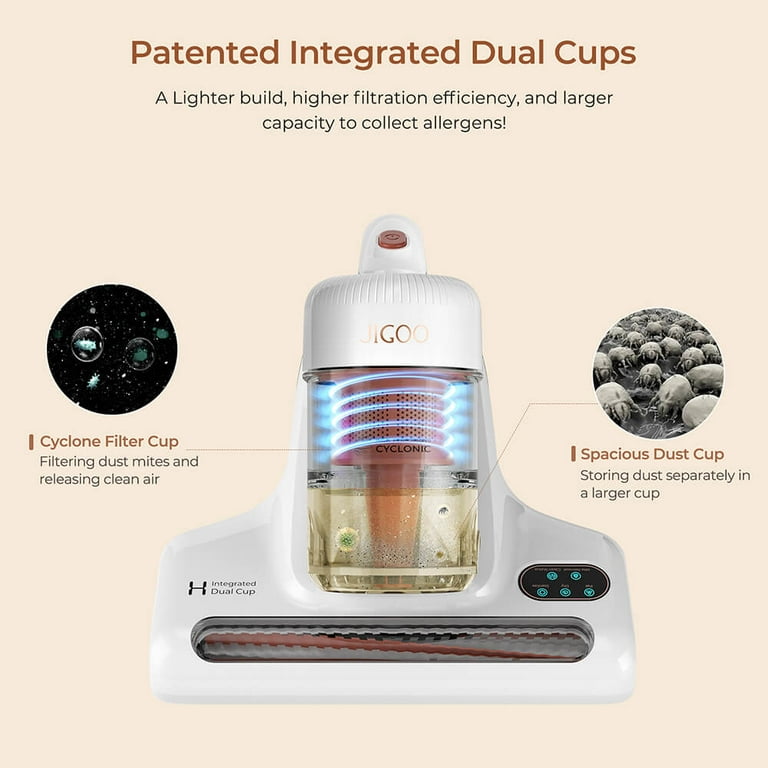 JIGOO J200 Dust Mite Mattresses Vacuum Cleaners, with Integrated