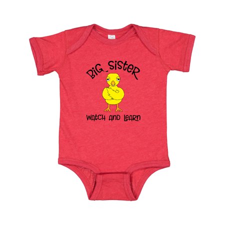 

Inktastic Big Sis Watch and Learn Gift Baby Girl Bodysuit
