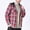 Red, variant on Men's Fall Flannel Hoodie - Button Down Plaid Shirt Jacket, Casual Long Sleeve Overshirt, Stylish Lightweight Fall Outerwear