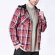 thumbnail image 1 of Blusa de manga larga con capucha para hombre, estilo informal, a cuadros, con botones y capucha, de poliéster, 1 of 5