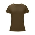 thumbnail image 4 of Drses Womens Summer Tops Short Sleeve Crew Neck Tops Casual Slim Fit Ribbed Knit Basic Tee Shirt, 4 of 6
