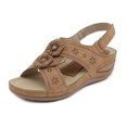 thumbnail image 2 of Arch Support Sandals Sandalias Cuña para Mujeres Cómodas El Exterior (marrón 37), 2 of 9