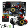 Remote Control Amphibian Stunt Vehicle Toys for Kids Gift Land & Water Racing Motorcycle, High Speed Race Bike with Light