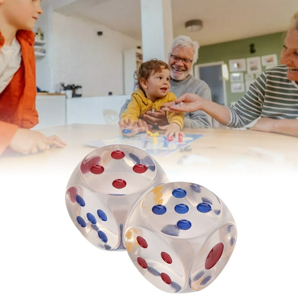 Juego De Dados, Kit De Dados De 2 Piezas, Antioxidante De Puntos Numéricos De Plástico Para Juegos De Mesa