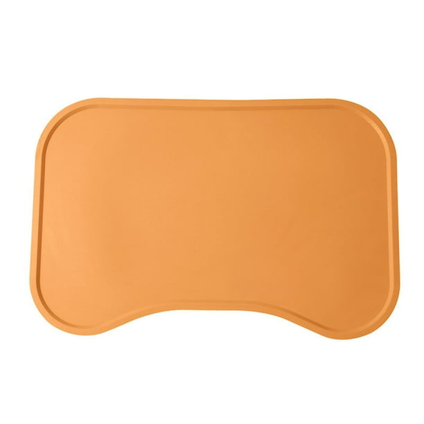 Alfombrilla de silicona para comida de perros, antideslizante, impermeable, para mascotas, suministros para perros y gatos, color amarillo