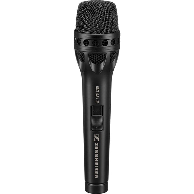 Sennheiser MD431-II Micrófono dinámico de mano supercardioide, negro