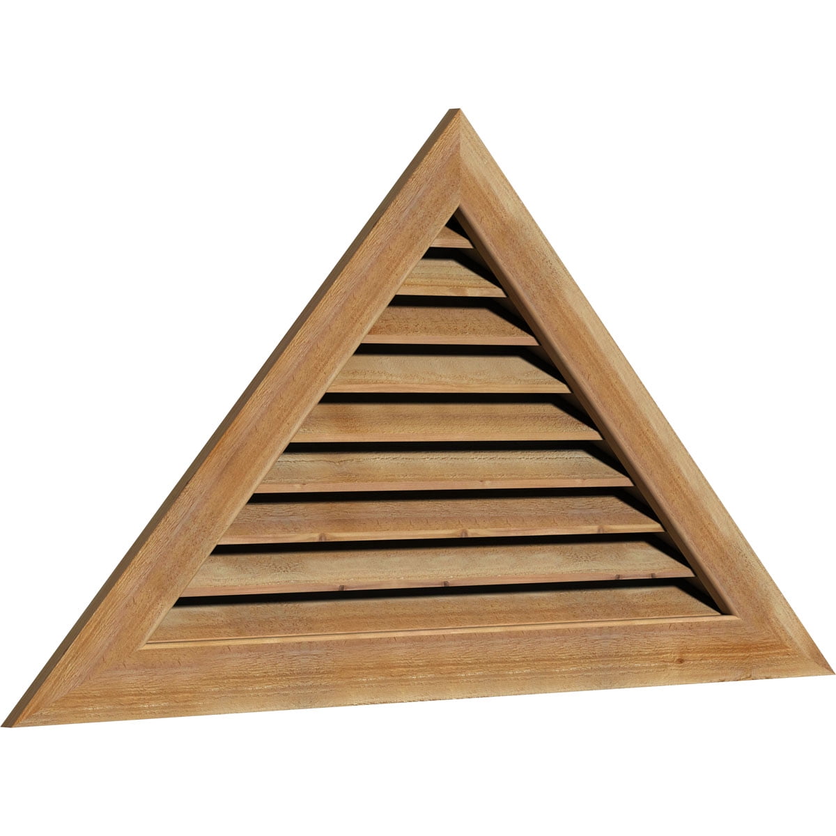 36"W x 18"H Triangle Gable Vent (48 1/8"W x 24"H Frame Size) 12/12 Pitch: Unfinished, Functional, Rough Sawn Western Red Cedar Gable Vent w/ 1" x 4" Flat Trim Frame