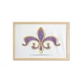 thumbnail image 1 of Fleur De Lis Wall Art with Frame, Ornate Heraldic Design in Nostalgic Medieval Antique Elements, Printed Fabric Poster for Bathroom Living Room, 35" x 23", Yellow Purple, by Ambesonne, 1 of 2