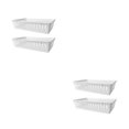 thumbnail image 2 of Cateissary Cesta organizadora de baño práctica y eficiente de 2 bolsas con cesta miscelánea Rectangular ahuecada Simple blanca blanco 2Conjunto, 2 of 6