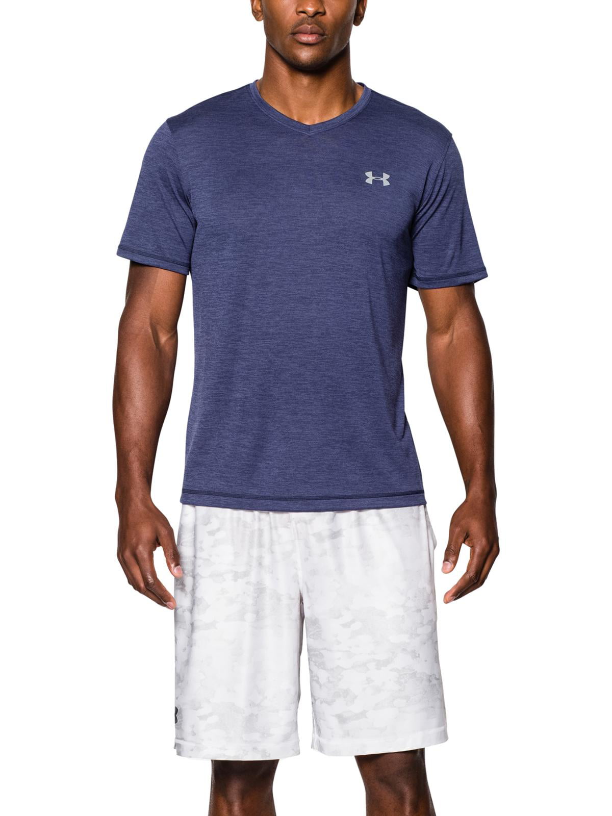 Under Armour Mens Charged Cotton Top Blue Sports Running Gym Breathable 