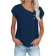 thumbnail image 1 of TaTaai Womens solid crew neck t-shirt, linen cotton blend, short sleeve, button cuff, cutout design, casual comfortable, lightweight, perfect for weekend trips & casual gatherings Gift, 1 of 9