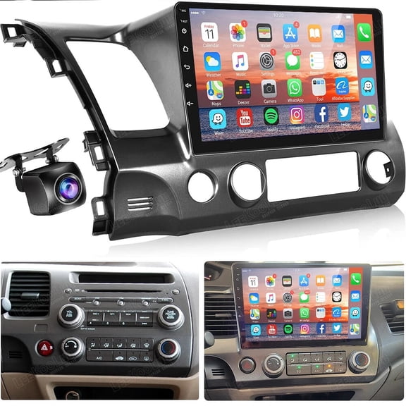 Android 15 Car Stereo Radio for Honda Civic 2006-2011 Carplay GPS WIFI w/Camera