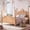 Natural, variant on DRNANLIT Full Size Crown Shaped Platform Bed, Four Poster Bed Frame with Elegant Curved Headboard and Solid Slatted Support, Natural