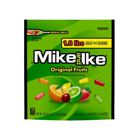 Mike and Ike Original Fruits Chewy Candy, 28.8 ounce Stand Up Bag, 1 count