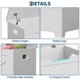 thumbnail image 4 of 23.6 Inch Storage Bench, Wooden Toy Chest with Safety Hinge, Multi Functional Entryway and Living Room Storage, Easy Assembly, Frosted White Washed Gray Retro Color, 4 of 9