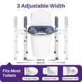 thumbnail image 4 of KEKOY Bedside Commode for Seniors, Commode Chair with Arms and Padded Seat , FSA HSA Eligible 400lb Easy Assembly Toilet Chair , Adjustable Raised Toilet Seat with Handles, 4 of 9