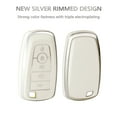 thumbnail image 3 of OFFCURVE Ford Remote Key Cover, Premium TPU Key Box Full Protector Compatible with Ford Fusion Explorer Escape F150 F250 F350 F450 F550 Expedition 5 Button Smart Key,White Sliver(1PC), 3 of 5