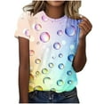 thumbnail image 2 of Qepwsc Plus Size Women Crewneck Short Sleeve T-Shirts Cute Graphic Tees for Women Tops Colorful Print Casual Tshirt Blouss Fashion Clothes 2025 Ladies Sweatshirt Loose Fits Going Out Tops S-XXXXXL, 2 of 4