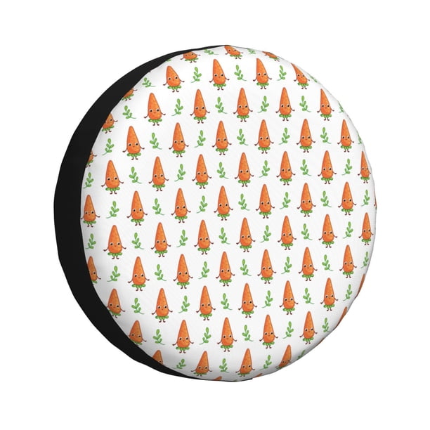 Balery Cute Carrot Print Cubiertas para Neumáticos - Protector Resistente para Neumáticos de Camioneta, SUV, Remolque, Camper y RV-17 inch