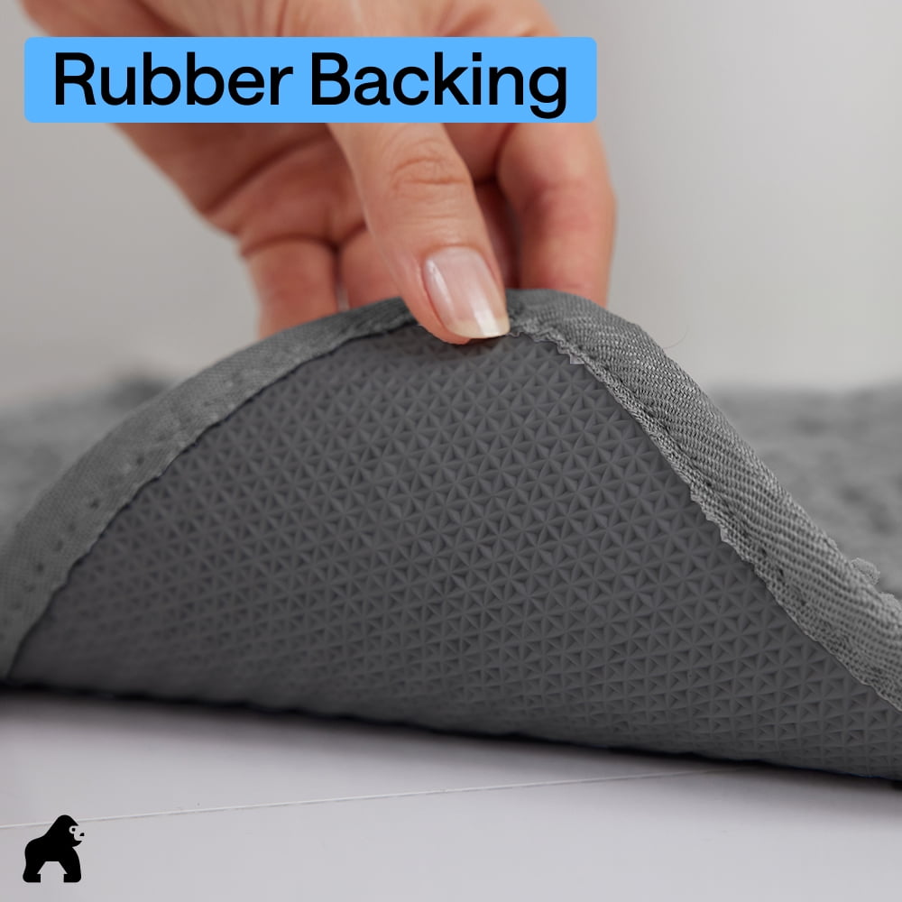 GORILLA GRIP Ultra Absorbent Grippy Doormat for Muddy Dog Paws, 36x24 Machine Washable Soakstopper Rugs Cleaner Floors, Bed Mat for Dirty Dogs, Indoor Entrance Door Rug Pet Bed Mats Grey