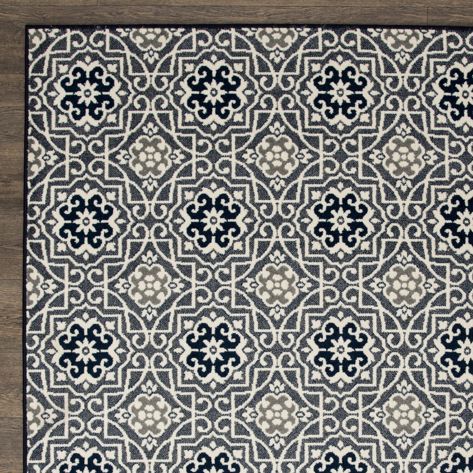 Loomaknoti Terrace Tropic Kidore 4' x 6' Geometric Indoor/Outdoor Area Rug , Blue/White